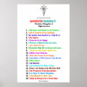 Warrior Mindset Positive Affirmations Poster (Voorkant)