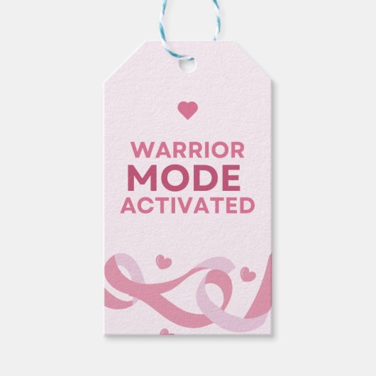 Warrior Mode Geactiveerd | Roze Zorgpakketten Cade Cadeaulabel (Voorkant)