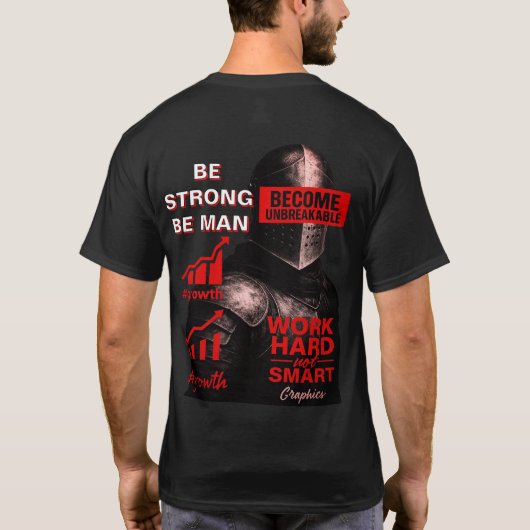 Warrior Motivational Quote T-Shirt Lead with Power (Achterkant)