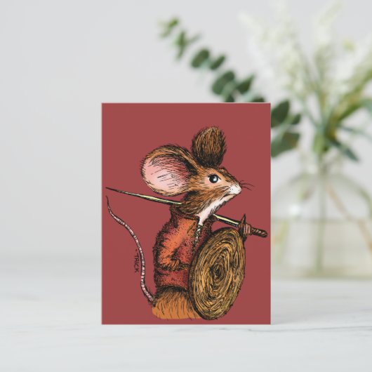 Warrior Mouse Briefkaart (Staand voorkant)