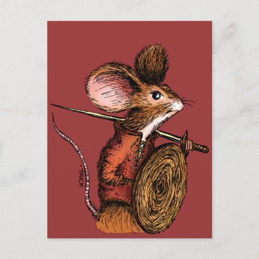Warrior Mouse Briefkaart (Voorkant)