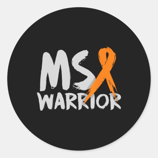 Warrior Multiple Sclerose Awareness Maand Ronde Sticker (Voorkant)
