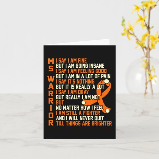 Warrior Multiple Sclerose Bewustzijn Kaart (Gele Bloem)