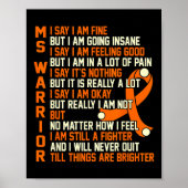 Warrior Multiple Sclerose Bewustzijn Poster (Voorkant)