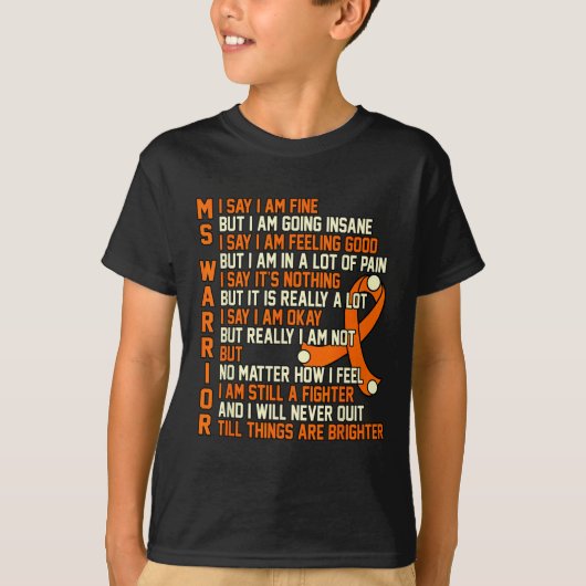 Warrior Multiple Sclerose Bewustzijn T-shirt (Voorkant)