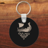 Warrior Norse Mythology Viking Ship Valhalla Gift Sleutelhanger (Voorkant)