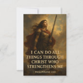 Warrior of Faith and Strength Platte Kaart (Achterkant)