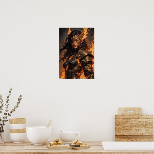 Warrior of Fire Fantasy Poster (Keuken)