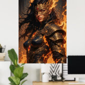 Warrior of Fire Fantasy Poster (Thuiskantoor)