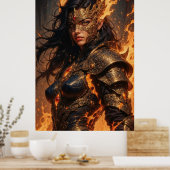 Warrior of Fire Fantasy Poster (Keuken)