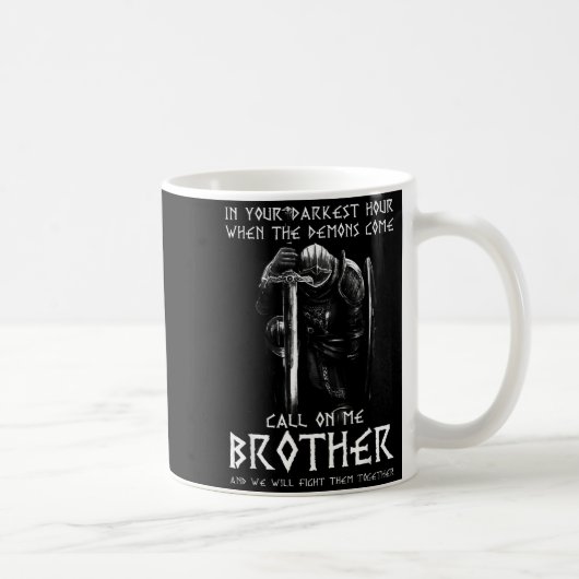 Warrior Of God Call On Me Bother Fight Knight Temp Koffiemok (Rechts)