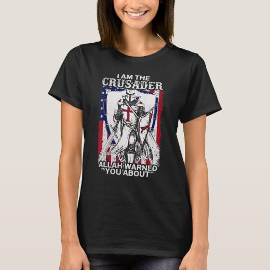 Warrior Of God Warned You About America Flag Crusa T-shirt (Voorkant)