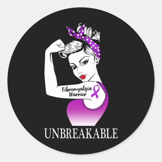 Warrior Onbreekbare Sterke Vrouwen Ronde Sticker (Voorkant)