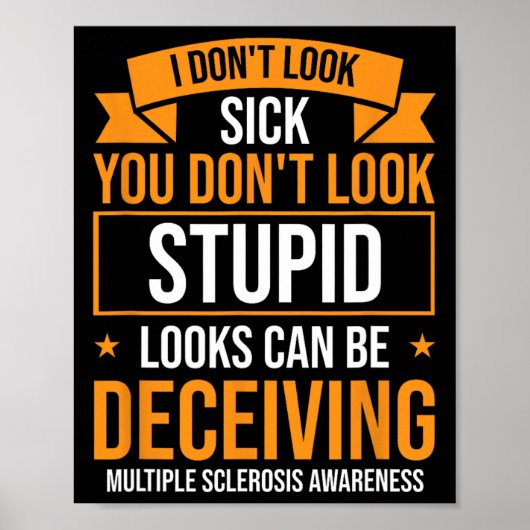 Warrior Oranje lint multiple sclerose awareness Poster (Voorkant)