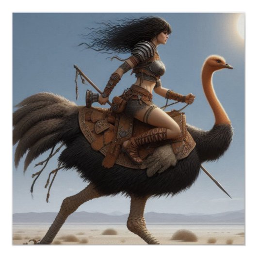 Warrior Ostrich Perfect Poster (Voorkant)