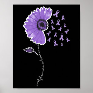 Warrior Paarse Zonnebloem Schattige Lint Poster