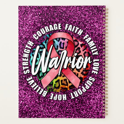 Warrior Pink Ribbon Breast Cancer Bewustheid Planner (Achterkant)