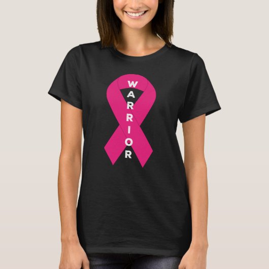 Warrior Pink Ribbon Breast Cancer Bewustmakende Ma T-shirt (Voorkant)