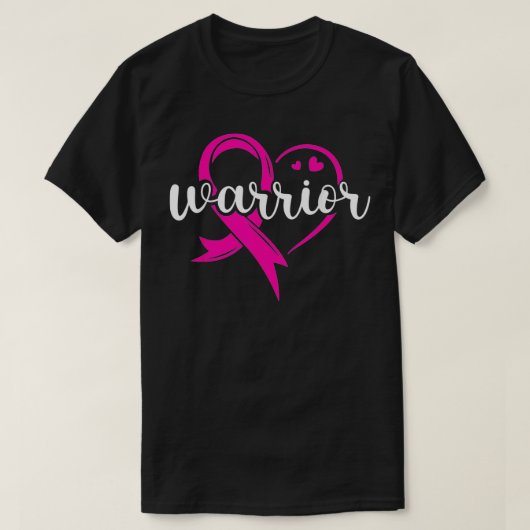 Warrior Pink Ribbon Breast Cancer Fighter T-shirt (Design voorkant)