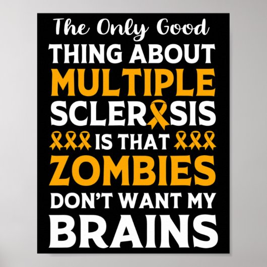 Warrior plezier multiple sclerose zombie poster (Voorkant)