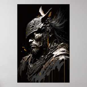 Warrior Portret Fantasie Schilderij Donker Karakte Poster