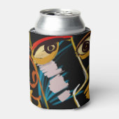 Warrior Portret: Primitieve olie Abstractie Blikjeskoeler (Blikje Voorkant)