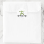 Warrior Pose Ashtanga Yoga Ronde Sticker (Tas)