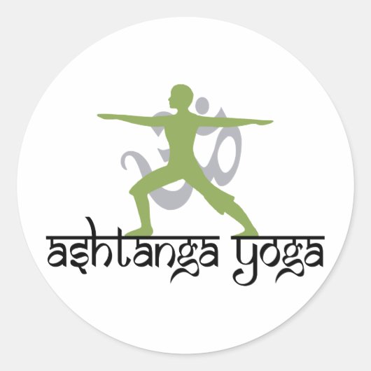 Warrior Pose Ashtanga Yoga Ronde Sticker (Voorkant)