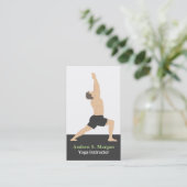 Warrior Pose Mannelijke Trainer Yoga Visitekaartje (Staand voorkant)