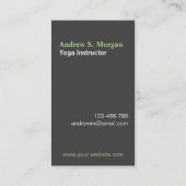 Warrior Pose Mannelijke Trainer Yoga Visitekaartje (Achterkant)