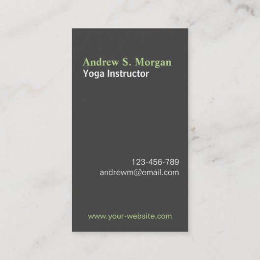 Warrior Pose Mannelijke Trainer Yoga Visitekaartje (Achterkant)