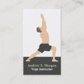 Warrior Pose Mannelijke Trainer Yoga Visitekaartje (Voorkant)