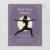 Warrior Pose - Yoga Instructor with Lotus Flowers Flyer (Voorkant)
