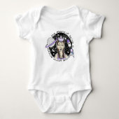 Warrior Princess Doodle Astronaut Feminisme & Naam Romper (Voorkant)