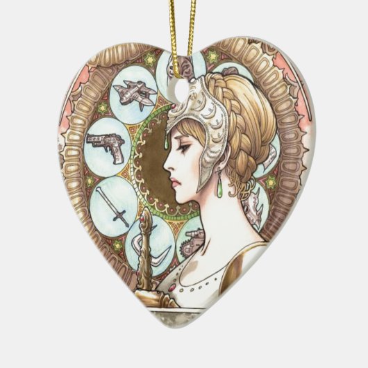 Warrior Princess Keramisch Ornament (Links)