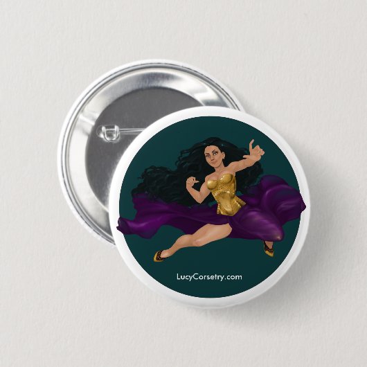 Warrior Princess Lucy Corsetry Round Button (Voorkant /achterkant)