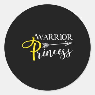 Warrior Prinses Kindertijd Kanker Bewustzijn Ronde Sticker