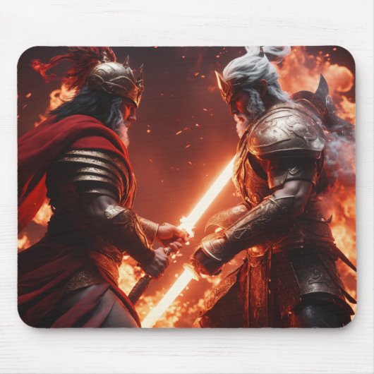 Warrior print Mousepad met gamers zal het geweldig Muismat (Voorkant)