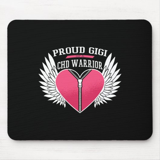 Warrior Proud Gigi Rits Hart met Engel Vleugels Muismat (Voorkant)