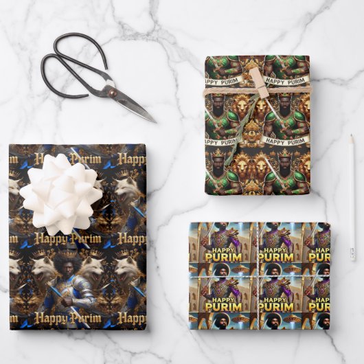 Warrior Purim Wrapping Paper Sheets (3) (Voorkant)