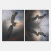 Warrior Queen Flying Bald Eagle Decoupage Papier Inpakpapier Vel (Voorkant 3)
