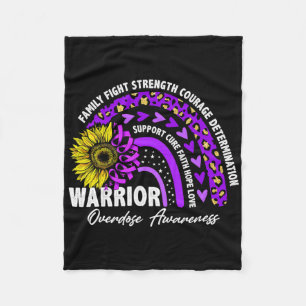 Warrior Rainbow Paars Ribbon Overdosering Bewustma Fleece Deken