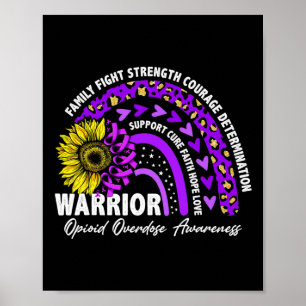 Warrior Rainbow Paarse lint Opioïde Overdosis Awar Poster