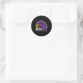Warrior Rainbow Paarse lint Opioïde Overdosis Awar Ronde Sticker (Tas)