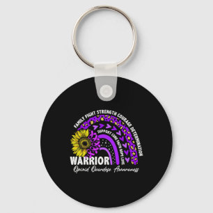 Warrior Rainbow Paarse lint Opioïde Overdosis Awar Sleutelhanger