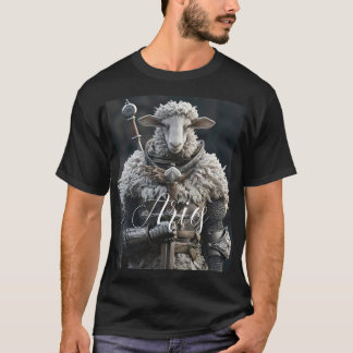 Warrior Ram 3D Animatie Staal Zwaard Illustratie T-shirt