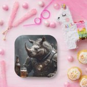 Warrior Rhino Papieren Bordje (Feest)