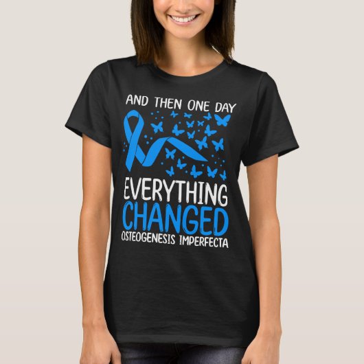 Warrior Ribbon Osteogenesis Imperfecta Awareness T-shirt (Voorkant)