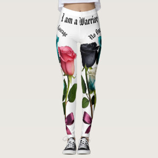 Warrior Roses Cancer Awareness Leggings