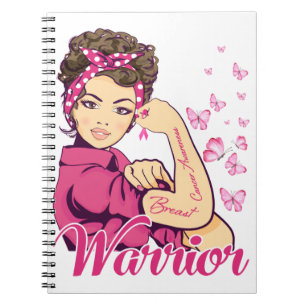 Warrior Rosie Riveter Breast Cancer Awareness Notitieboek